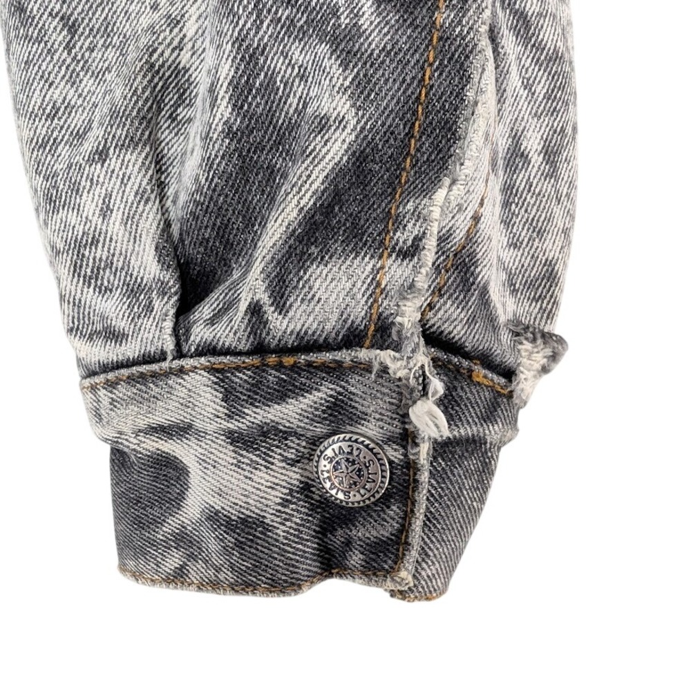 Levis Acid Wash Sherpa Trucker Jacket Zip Off Sleeves Womens Large 1980s Vintage - Picture 9 of 16